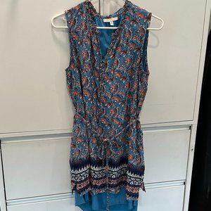 Blue Floral Pale Sky Brand Casual Dress - Size M